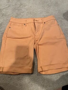 NYDJ Peach-Orange Denim Jean Shorts